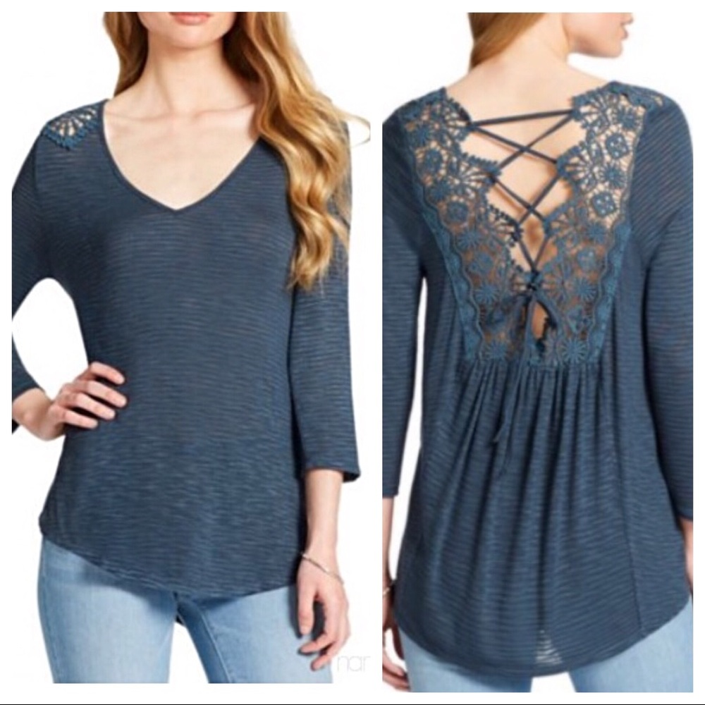 Jessica Simpson Lace Up Back Top